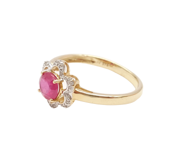 Preview: Restposten Harry Ivens Rubin & Zirkon Ring 375 Gold RW 19,0 mm Preview: Restposten Harry Ivens Rubin & Zirkon Ring 375 Gold RW 19,0 mm