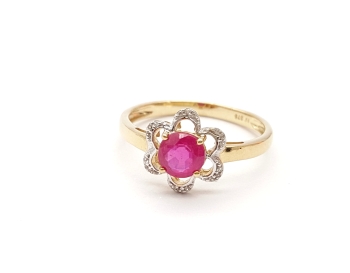 Preview: Restposten Harry Ivens Rubin & Zirkon Ring 375 Gold RW 19,0 mm Preview: Restposten Harry Ivens Rubin & Zirkon Ring 375 Gold RW 19,0 mm