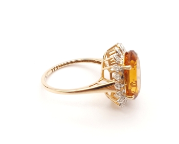 Preview: 9 Karat Damen Ring Citrin & Zirkon 375 Gold RW 18,0 mm Preview: 9 Karat Damen Ring Citrin & Zirkon 375 Gold RW 18,0 mm