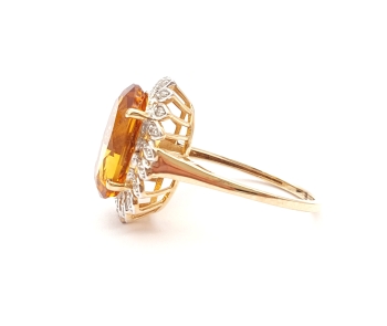Preview: 9 Karat Damen Ring Citrin & Zirkon 375 Gold RW 18,0 mm Preview: 9 Karat Damen Ring Citrin & Zirkon 375 Gold RW 18,0 mm