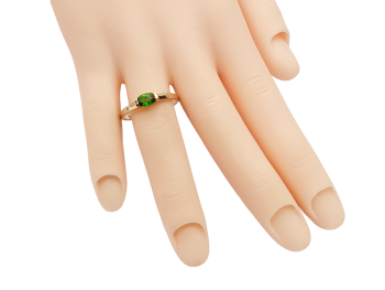 Preview: Restposten 9 K Gold Ring Chromdiopsid & Diamanten 375 GG RW 19,0 mm Preview: Restposten 9 K Gold Ring Chromdiopsid & Diamanten 375 GG RW 19,0 mm