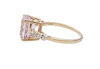 Preview: Restposten Damen Kunzit Diamant Ring 375 - 9 K Gelbgold RW 18,0 Preview: Restposten Damen Kunzit Diamant Ring 375 - 9 K Gelbgold RW 18,0