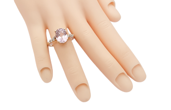 Preview: Restposten Damen Kunzit Diamant Ring 375 - 9 K Gelbgold RW 18,0 Preview: Restposten Damen Kunzit Diamant Ring 375 - 9 K Gelbgold RW 18,0