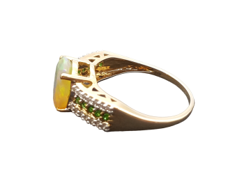 Preview: Restposten Ring 375 Gold Äthiopischer Opal & Chromdiopsid RW 57 Preview: Restposten Ring 375 Gold Äthiopischer Opal & Chromdiopsid RW 57