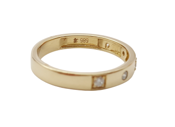 Preview: Damen Ring 585 Gelbgold 5 Brillanten 0,15 ct. lupenrein RW 18,0 mm Preview: Damen Ring 585 Gelbgold 5 Brillanten 0,15 ct. lupenrein RW 18,0 mm