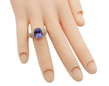 Preview: 14 Karat Damen Ring AAA Tansanit & Diamanten 585 Gold 57 - 18,0 mm Preview: 14 Karat Damen Ring AAA Tansanit & Diamanten 585 Gold 57 - 18,0 mm