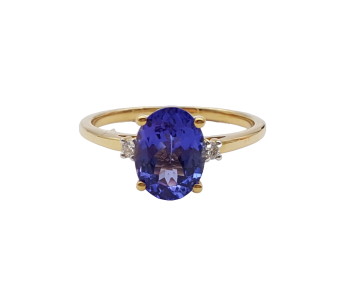 Preview: 18 Karat Damen Ring AAA Tansanit & Brillanten 750 Gold 57 - 18,0 mm Preview: 18 Karat Damen Ring AAA Tansanit & Brillanten 750 Gold 57 - 18,0 mm