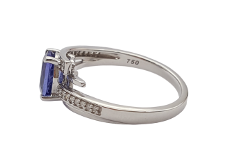 Preview: 18 Karat Damen Ring AAA Tansanit und Diamanten 750 Weißgold 57 - 18,0 mm Preview: 18 Karat Damen Ring AAA Tansanit und Diamanten 750 Weißgold 57 - 18,0 mm