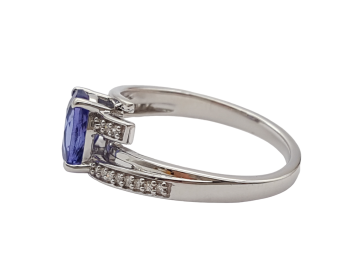 Preview: 18 Karat Damen Ring AAA Tansanit und Diamanten 750 Weißgold 57 - 18,0 mm Preview: 18 Karat Damen Ring AAA Tansanit und Diamanten 750 Weißgold 57 - 18,0 mm