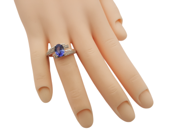 Preview: 18 Karat Damen Ring AAA Tansanit und Diamanten 750 Weißgold 57 - 18,0 mm Preview: 18 Karat Damen Ring AAA Tansanit und Diamanten 750 Weißgold 57 - 18,0 mm
