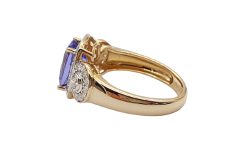 Preview: Harry Ivens 14 Karat Damen Ring AAAA Tansanit & Brillanten  53 - 17,0 mm Preview: Harry Ivens 14 Karat Damen Ring AAAA Tansanit & Brillanten  53 - 17,0 mm