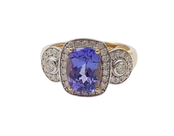 Preview: Harry Ivens 14 Karat Damen Ring AAAA Tansanit & Brillanten  53 - 17,0 mm Preview: Harry Ivens 14 Karat Damen Ring AAAA Tansanit & Brillanten  53 - 17,0 mm