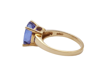 Preview: 14 Karat Harry Ivens Damen Ring AAA Tansanit Solitär 4,5 ct. 585 Gold 60 - 19,0 mm Preview: 14 Karat Harry Ivens Damen Ring AAA Tansanit Solitär 4,5 ct. 585 Gold 60 - 19,0 mm