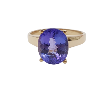 Preview: 14 Karat Harry Ivens Damen Ring AAA Tansanit Solitär 4,5 ct. 585 Gold 60 - 19,0 mm Preview: 14 Karat Harry Ivens Damen Ring AAA Tansanit Solitär 4,5 ct. 585 Gold 60 - 19,0 mm
