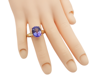 Preview: 14 Karat Harry Ivens Damen Ring AAA Tansanit Solitär 4,5 ct. 585 Gold 60 - 19,0 mm Preview: 14 Karat Harry Ivens Damen Ring AAA Tansanit Solitär 4,5 ct. 585 Gold 60 - 19,0 mm
