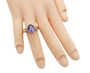 Preview: 14 Karat Damen Ring AAA Tansanit & Diamanten 585 Gold 57 - 18,0 mm Preview: 14 Karat Damen Ring AAA Tansanit & Diamanten 585 Gold 57 - 18,0 mm