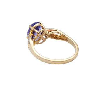 Preview: 14 Karat Damen Ring AAA Tansanit & Diamanten 585 Gold 57 - 18,0 mm Preview: 14 Karat Damen Ring AAA Tansanit & Diamanten 585 Gold 57 - 18,0 mm