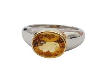 Preview: Damen Ring 950 Platin - 750 Gold Aquamarin Solitär gelb 1,30 ct. 57 - 18,0 mm Preview: Damen Ring 950 Platin - 750 Gold Aquamarin Solitär gelb 1,30 ct. 57 - 18,0 mm