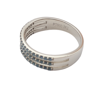 Preview: Damen Ring 950 Platin blaue SI Brillanten  0,16 ct. 57 - 18,0 mm Preview: Damen Ring 950 Platin blaue SI Brillanten  0,16 ct. 57 - 18,0 mm