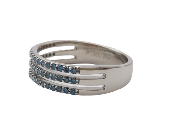 Preview: Damen Ring 950 Platin blaue SI Brillanten  0,16 ct. 57 - 18,0 mm Preview: Damen Ring 950 Platin blaue SI Brillanten  0,16 ct. 57 - 18,0 mm