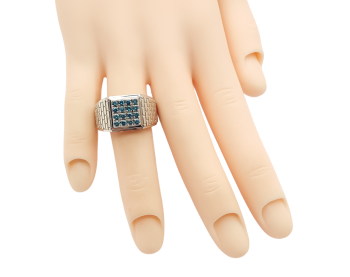 Preview: 950 Platin Ring 16 blaue SI Brillanten zusa.0,54 ct. 57 - 18,0 mm Preview: 950 Platin Ring 16 blaue SI Brillanten zusa.0,54 ct. 57 - 18,0 mm