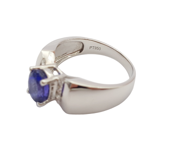 Preview: Ring 950 Platin AAAA Tansanit & Brillanten 1,60 ct. 57 - 18,0 mm Preview: Ring 950 Platin AAAA Tansanit & Brillanten 1,60 ct. 57 - 18,0 mm