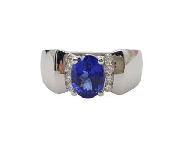 Preview: Ring 950 Platin AAAA Tansanit & Brillanten 1,60 ct. 57 - 18,0 mm Preview: Ring 950 Platin AAAA Tansanit & Brillanten 1,60 ct. 57 - 18,0 mm