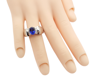 Preview: Ring 950 Platin AAAA Tansanit & Brillanten 1,60 ct. 57 - 18,0 mm Preview: Ring 950 Platin AAAA Tansanit & Brillanten 1,60 ct. 57 - 18,0 mm