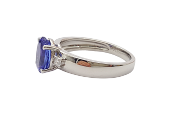 Preview: Ring 950 Platin AAAA Tansanit & Brillanten 2,10 ct. 57 - 18,0 mm Preview: Ring 950 Platin AAAA Tansanit & Brillanten 2,10 ct. 57 - 18,0 mm