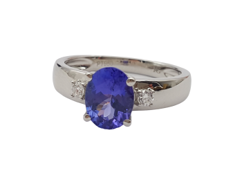 Preview: Ring 950 Platin AAAA Tansanit & Brillanten 2,10 ct. 57 - 18,0 mm Preview: Ring 950 Platin AAAA Tansanit & Brillanten 2,10 ct. 57 - 18,0 mm