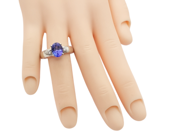 Preview: Ring 950 Platin AAAA Tansanit & Brillanten 2,10 ct. 57 - 18,0 mm Preview: Ring 950 Platin AAAA Tansanit & Brillanten 2,10 ct. 57 - 18,0 mm