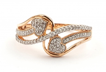 Damen Diamant Ring 585 14K Rosègold 85 Diamanten 0,20 ct. 57 - 18,0 mm