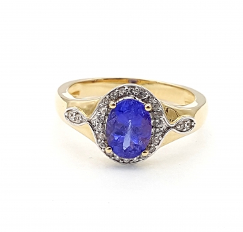 Preview: Damen Ring 585 Gold AAA Tansanit 26 x Zirkon 57 - 18,0 mm 1,61 ct. Preview: Damen Ring 585 Gold AAA Tansanit 26 x Zirkon 57 - 18,0 mm 1,61 ct.
