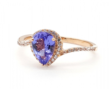 Preview: AA Tansanit Zirkon Damen Ring 14 K 585 Rotgold 57 - 18,0 mm 1,32 ct. Preview: AA Tansanit Zirkon Damen Ring 14 K 585 Rotgold 57 - 18,0 mm 1,32 ct.