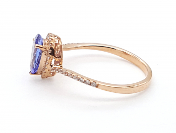 Preview: AA Tansanit Zirkon Damen Ring 14 K 585 Rotgold 57 - 18,0 mm 1,32 ct. Preview: AA Tansanit Zirkon Damen Ring 14 K 585 Rotgold 57 - 18,0 mm 1,32 ct.