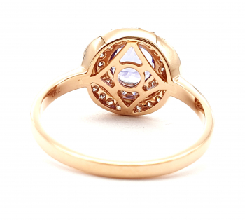 Preview: Ring 18 Karat AAA Tansanit & 42 Brillanten 1,41ct. 750 Rosègold 60 - 19,0 mm Preview: Ring 18 Karat AAA Tansanit & 42 Brillanten 1,41ct. 750 Rosègold 60 - 19,0 mm