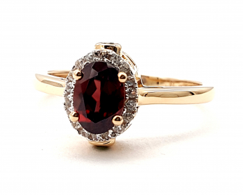 Preview: 14 Karat Ring Roter Zirkon Diamant 585 Rosègold 53 - 17,0 mm 1,49 ct. Preview: 14 Karat Ring Roter Zirkon Diamant 585 Rosègold 53 - 17,0 mm 1,49 ct.