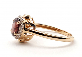 Preview: 14 Karat Ring Roter Zirkon Diamant 585 Rosègold 53 - 17,0 mm 1,49 ct. Preview: 14 Karat Ring Roter Zirkon Diamant 585 Rosègold 53 - 17,0 mm 1,49 ct.