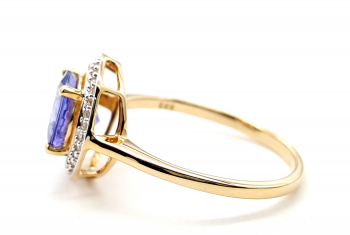 Preview: 14 Karat AAA Tansanit Ring 22 Diamanten 585 Gold 60 - 19,0 mm 1,75 ct. Preview: 14 Karat AAA Tansanit Ring 22 Diamanten 585 Gold 60 - 19,0 mm 1,75 ct.