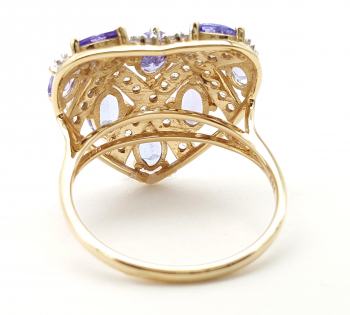 Preview: 14 Karat AAA Damen Tansanit Herz Ring 585 Gold 66 - 21,0 mm 3,55 ct. Preview: 14 Karat AAA Damen Tansanit Herz Ring 585 Gold 66 - 21,0 mm 3,55 ct.