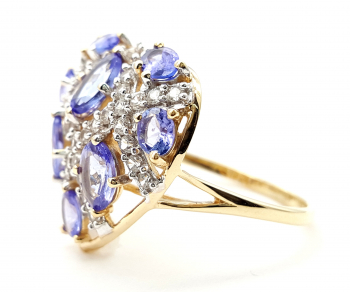 Preview: 14 Karat AAA Damen Tansanit Herz Ring 585 Gold 66 - 21,0 mm 3,55 ct. Preview: 14 Karat AAA Damen Tansanit Herz Ring 585 Gold 66 - 21,0 mm 3,55 ct.
