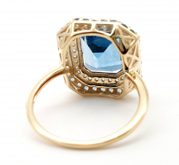 Preview: 9 Karat London Blue Topas Ring 375 Gold 63 - 20,0 mm Ø 5,63 ct. Preview: 9 Karat London Blue Topas Ring 375 Gold 63 - 20,0 mm Ø 5,63 ct.