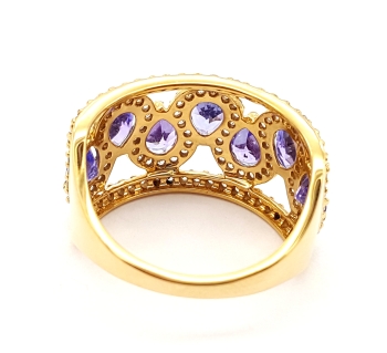 Preview: 18 Karat Damen Ring 7 x AAA Tansanit 2,70 ct. 750 Gold 57 - 18,0 mm Preview: 18 Karat Damen Ring 7 x AAA Tansanit 2,70 ct. 750 Gold 57 - 18,0 mm
