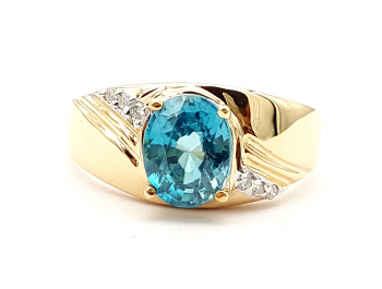 Preview: Harry Ivens Ring Blauer Zirkon & 6 SI Brillanten 585 Gelbgold 60 - 19,0 mm Preview: Harry Ivens Ring Blauer Zirkon & 6 SI Brillanten 585 Gelbgold 60 - 19,0 mm