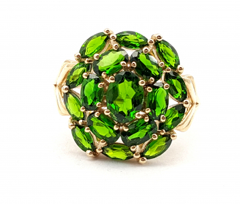 Preview: 9 Karat  Damen Ring 17 x Chromdiopsid 3,60 ct. 375 Gold 57 - 18,0 mm Preview: 9 Karat  Damen Ring 17 x Chromdiopsid 3,60 ct. 375 Gold 57 - 18,0 mm