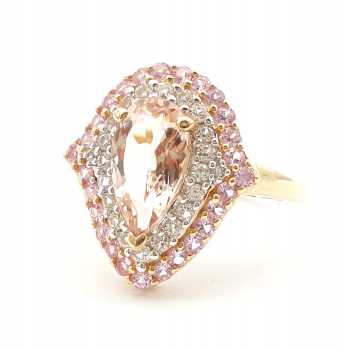 Preview: 9 Karat Morganit Damen Ring 2,03 ct. 375 Gelbgold Gr. 57 - 18,0 mm Preview: 9 Karat Morganit Damen Ring 2,03 ct. 375 Gelbgold Gr. 57 - 18,0 mm