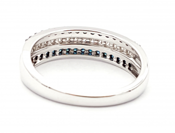 Preview: 14 Karat Ring Brillanten blau & weiße 585 Weißgold 0,50 ct. 57 - 18,0 mm Preview: 14 Karat Ring Brillanten blau & weiße 585 Weißgold 0,50 ct. 57 - 18,0 mm