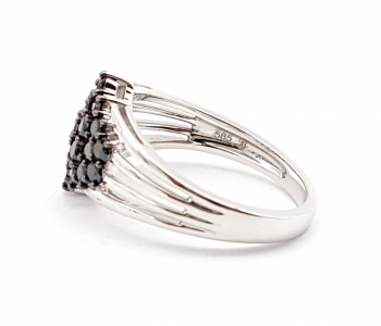Preview: 14 Karat Ring 23 schwarze Brillanten 1,00ct. 585 WG 57 - 18,0 mm Preview: 14 Karat Ring 23 schwarze Brillanten 1,00ct. 585 WG 57 - 18,0 mm