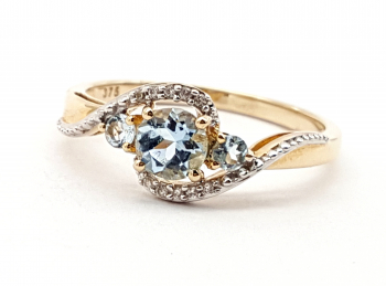 Preview: Ring 9 Karat Aquamarin & Zirkon 0,51 ct. 375 GG 57 - 18,0 mm Preview: Ring 9 Karat Aquamarin & Zirkon 0,51 ct. 375 GG 57 - 18,0 mm