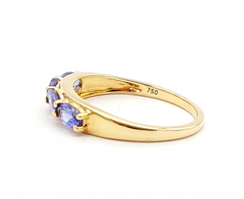 Preview: 18 Karat Damen Ring 4 x AAA Tansanit 0,80 ct. 750 Gold 53 - 17,0 mm Preview: 18 Karat Damen Ring 4 x AAA Tansanit 0,80 ct. 750 Gold 53 - 17,0 mm